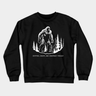 Bigfoot and Pod - White Text Crewneck Sweatshirt